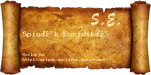 Spisák Euridiké névjegykártya